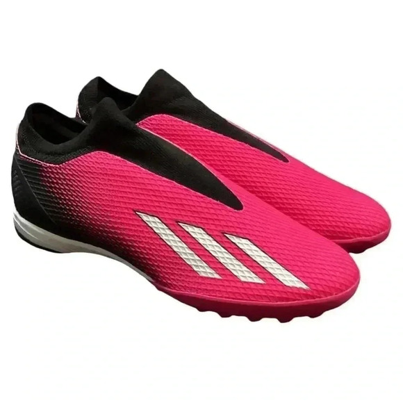 adidas Shoes Mens 11 Pink Black X SPEEDPORTAL.3 Laceless Turf Soccer Mesh NEW - Picture 1 of 9